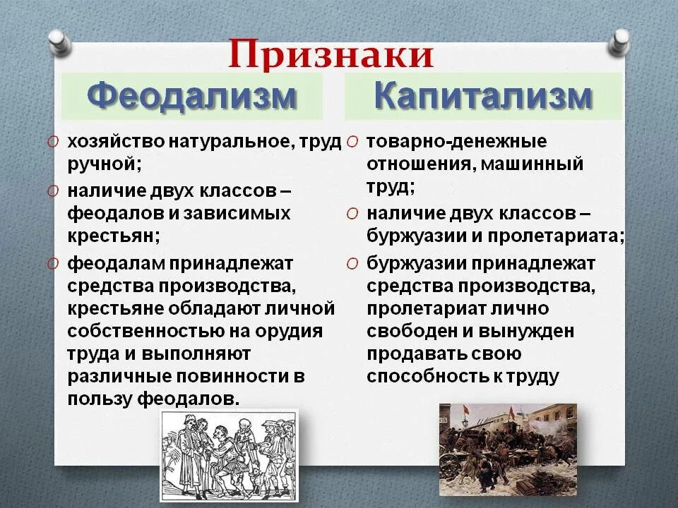 Почему в среде буржуазии были люди сочувствующие. Признаки капитализма. Черты капитализма. Феодальный и капиталистический Строй. Сравнительная таблица феодализма и капитализма.