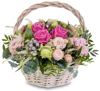 Корзинка с цветами с днем рождения