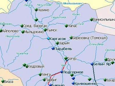 Томск парабель расстояние
