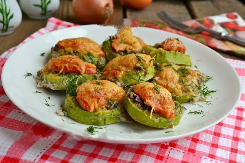 Рецепт кабачков с грибами