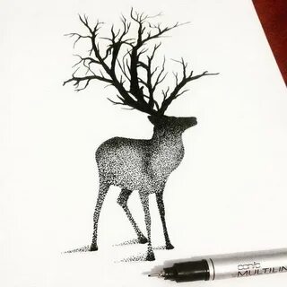 Рисунки черным маркером