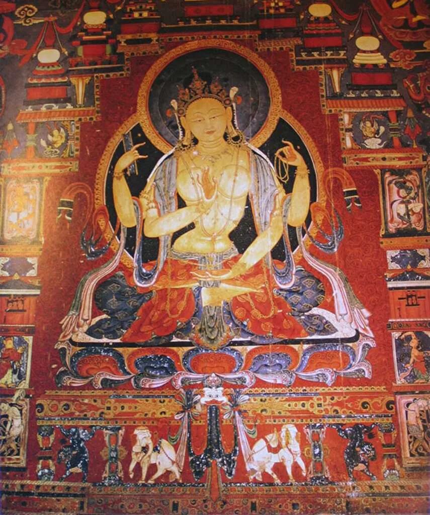 Авалокитешвара сутра. Авалокитешвара Эрмитаж. Толинг Тибет. Королевство Гуге Тибет. Снимите печати видьядхара