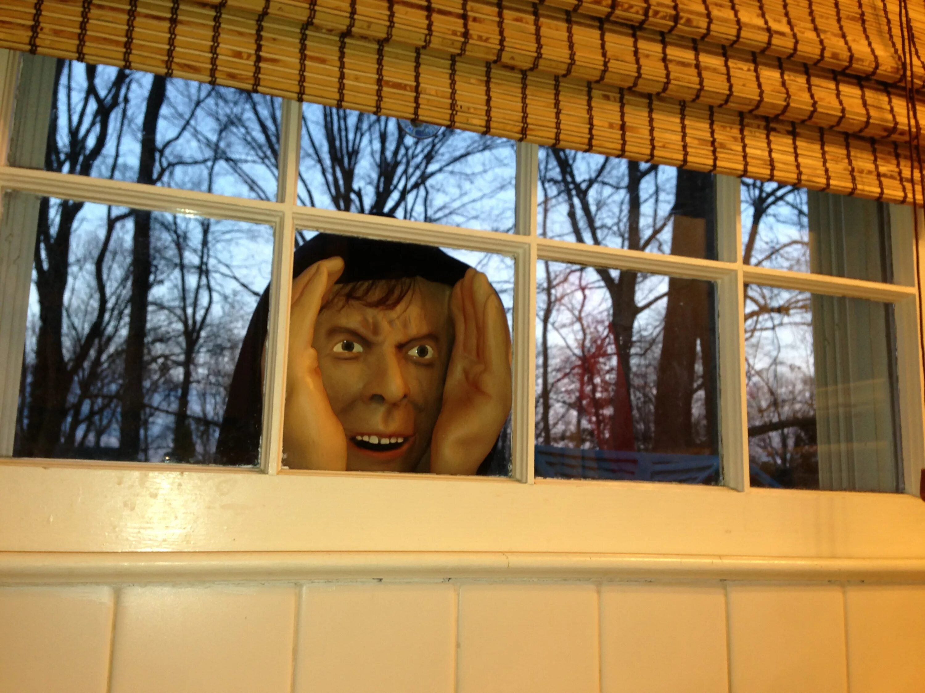 The neighbors window. Peeping Tom.