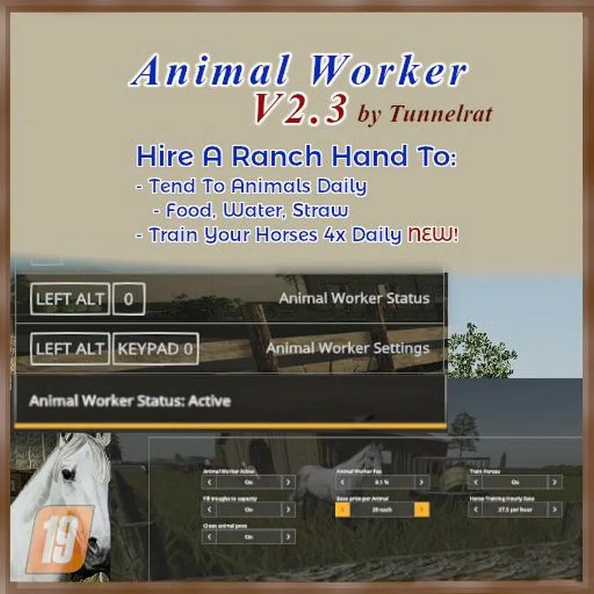 ФС 19 животные скрипты. Animal worker FS 19. Animal worker FS 19 как настроить. Fs19 меню ухода за животными.