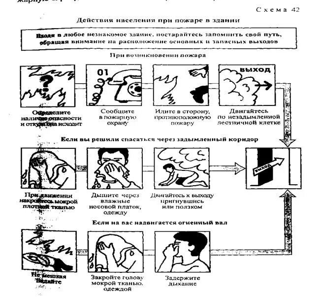 Схема действий при пожаре. Схема действий персонала при пожаре. Алгоритм действий при пожаре. Действия населения при пожаре в здании. Действия работника организации при пожаре