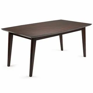 A red bed and a brown table