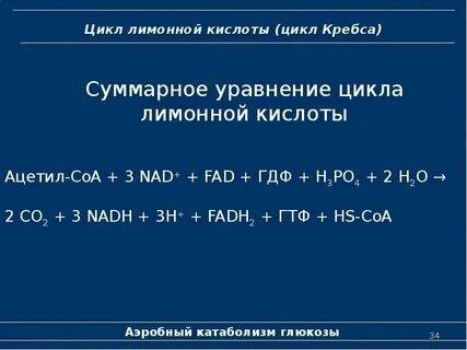 Суммарное уравнение реакции