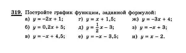 Функция задана формулой y 2x 3. Постройте график функции заданной формулой. 319 Постройте график функции заданной формулой. Алгебра 7 класс постройте график функции заданной формулой. Функция задана формулой у 2х+7.