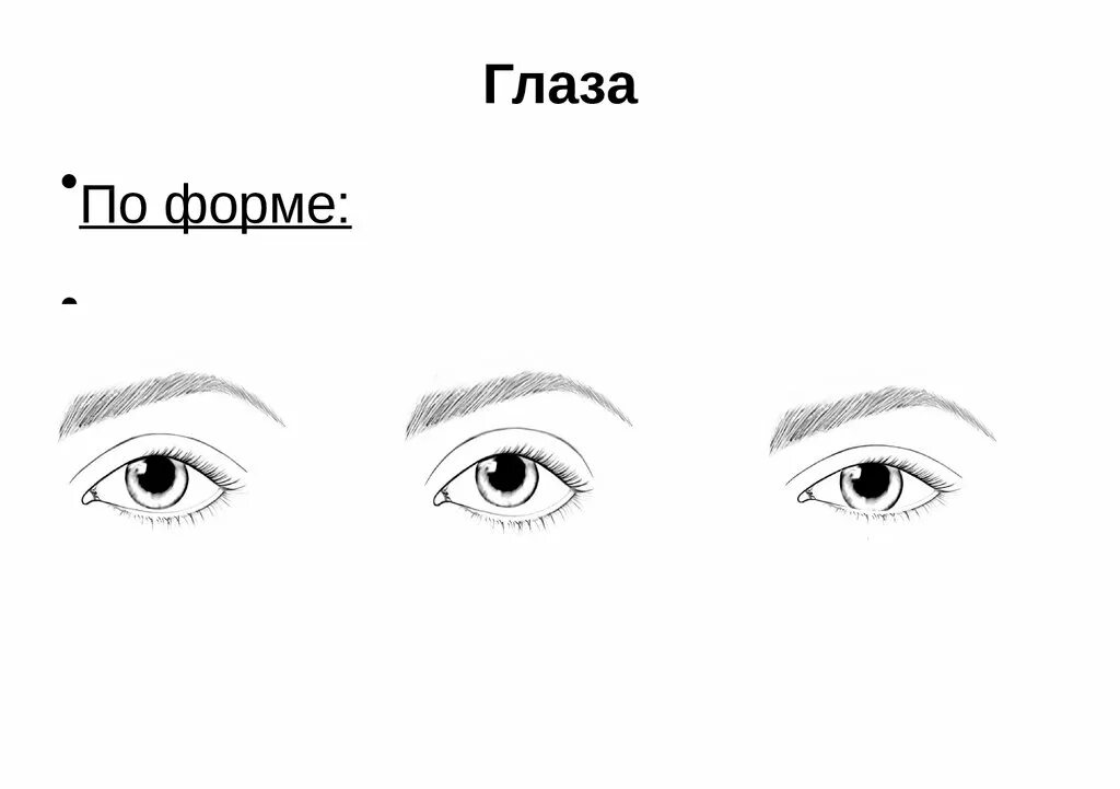 Поддерживает форму глаза. Формы глаз. Миндалевидная форма глаз. Щелевидная форма глаз. Формы глаз человека.