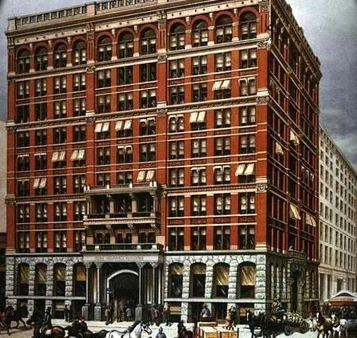 Первый небоскреб в Чикаго 1885. Хоум Иншуранс Билдинг в Чикаго Архитектор. Здание страховой компании Уильям Дженни. Здание Нью-Йорк лайф Иншуранс Билдинг.