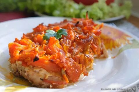 Зубатка запеченная с овощами