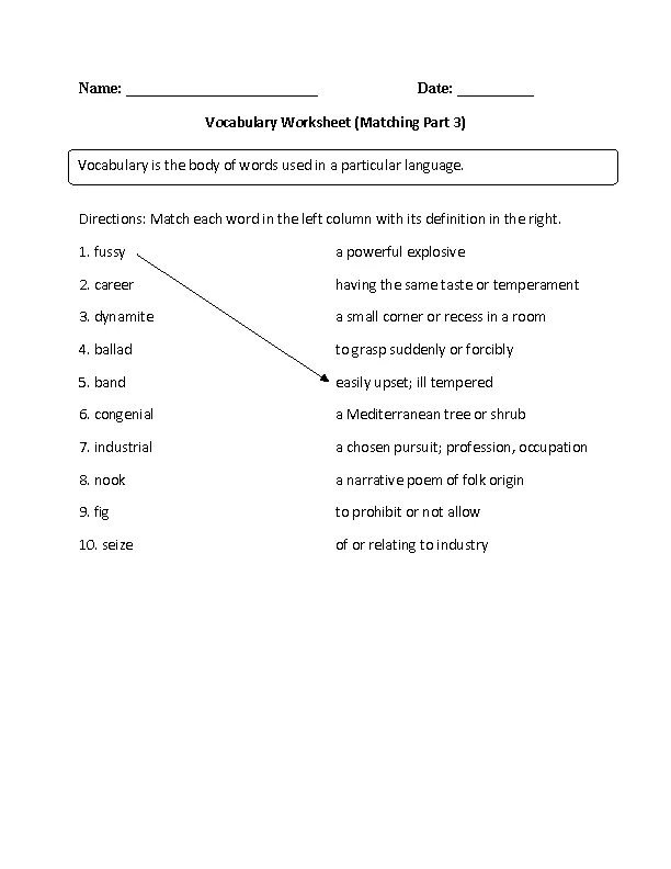 Match each word with its definition