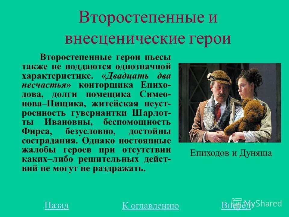 Второстепенные герои произведения