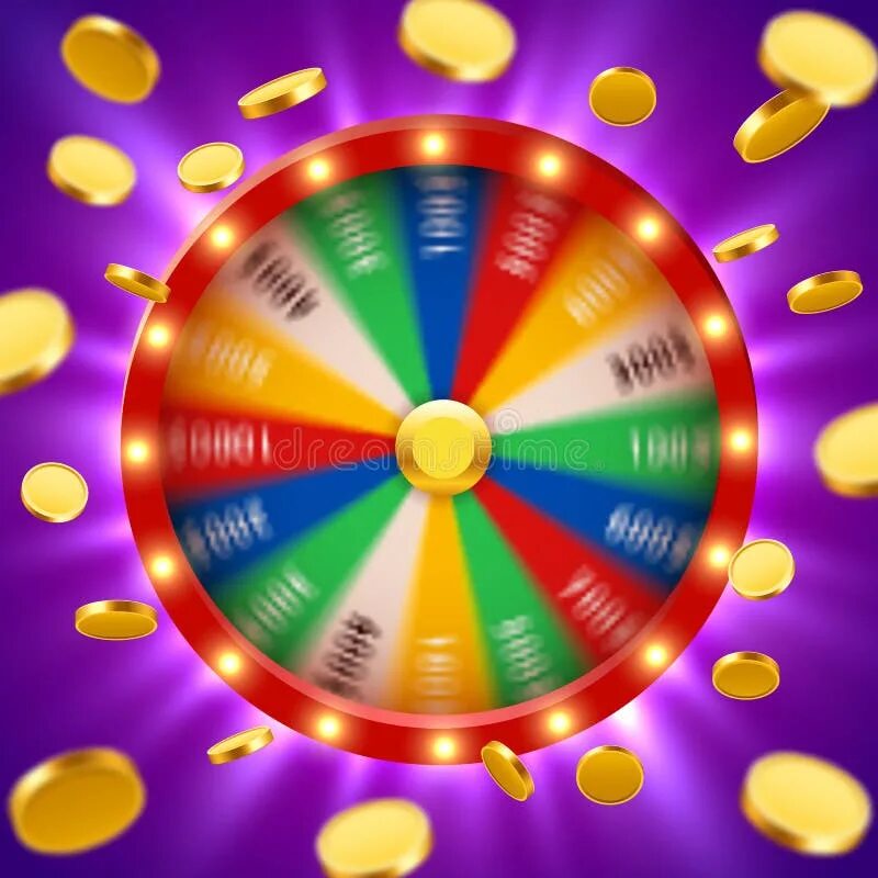 Vector 3D Spinning Fortune Wheel, Realistic Style Lucky Roulette Stock Vector - 