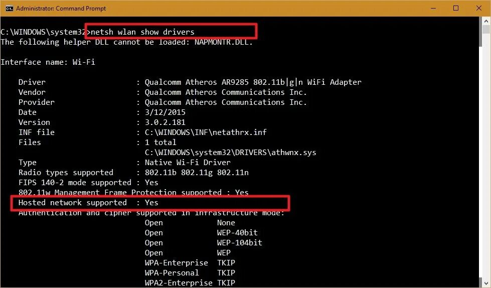 File type not supported. Netsh WLAN. Netsh WLAN show Drivers. Netsh show WLAN. Утилита netsh.