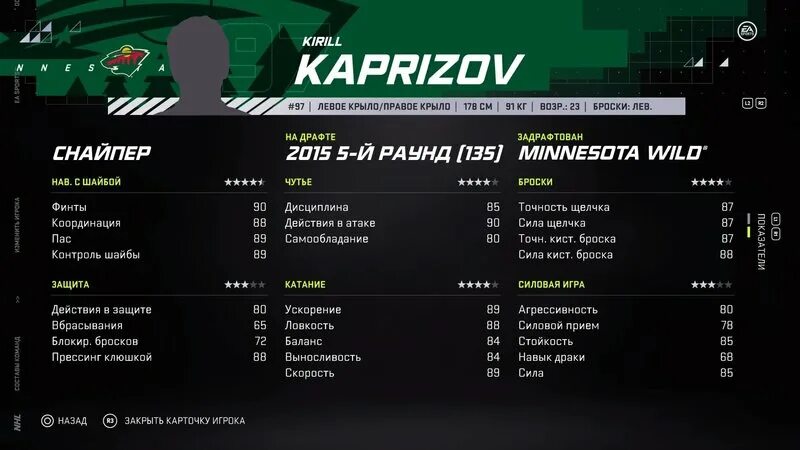 NHL 21 ps4 схема игроков. Карточка Капризова в игре НХЛ 20 на sp4. Финты в НХЛ 20. Мачт старт программа.