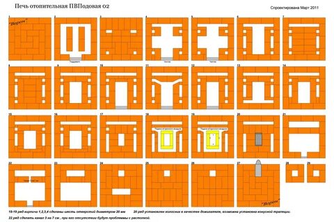 Бесплатные порядовки печей чертежи