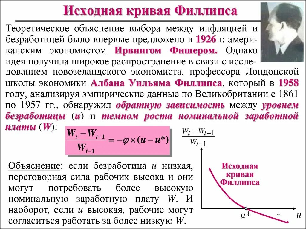 Модифицированная кривая Филлипса. Инфляция и безработица кривая Филлипса. Инфляция и безработица: кривая Филипса.. Первоначальный вид Кривой Филлипса.