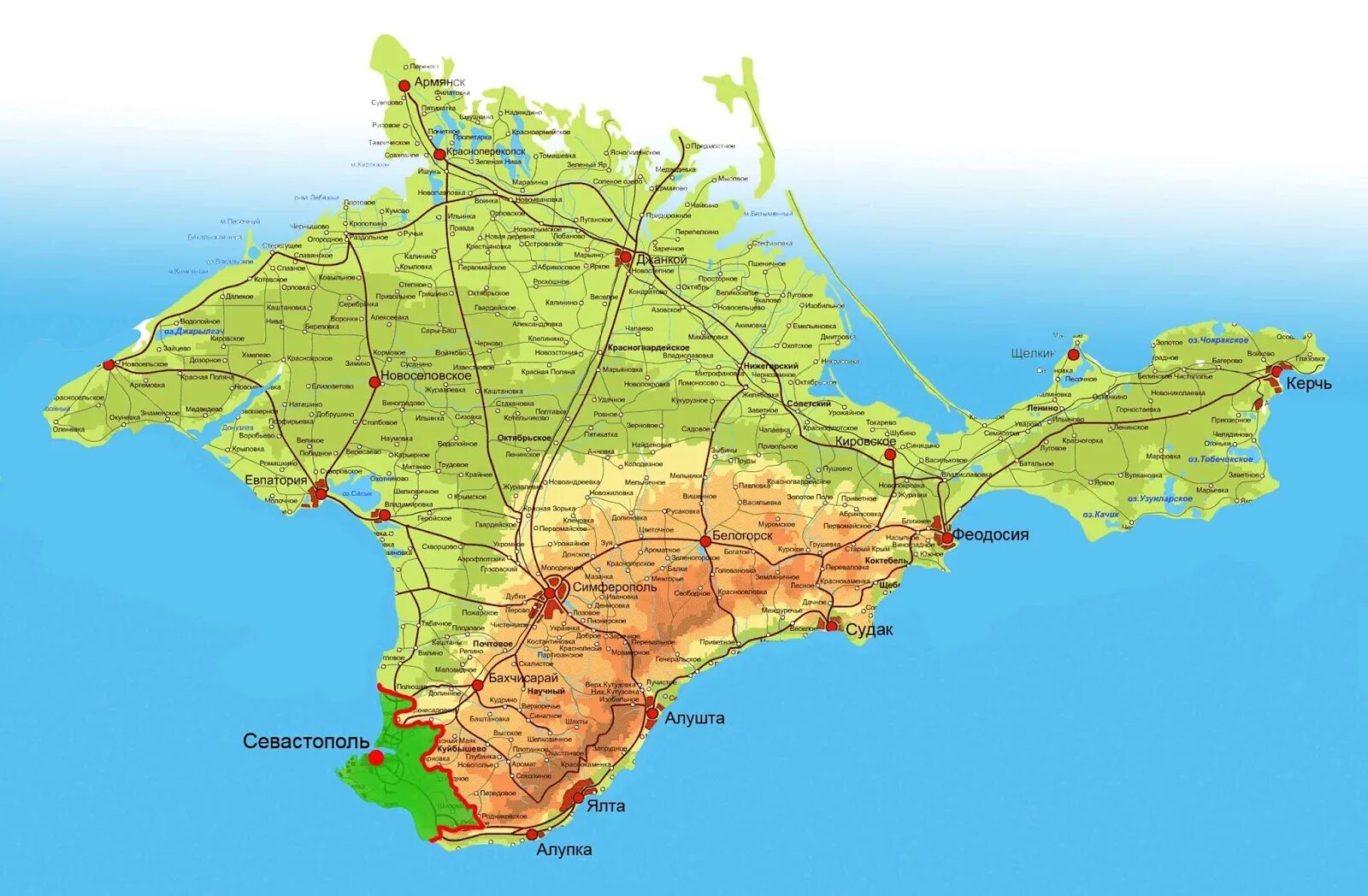 Крым это российский город. Крымский полуостров на карте. Карта Крыма с населенными. Полуостров Крым на карте. Карта Крымского полуострова с городами.