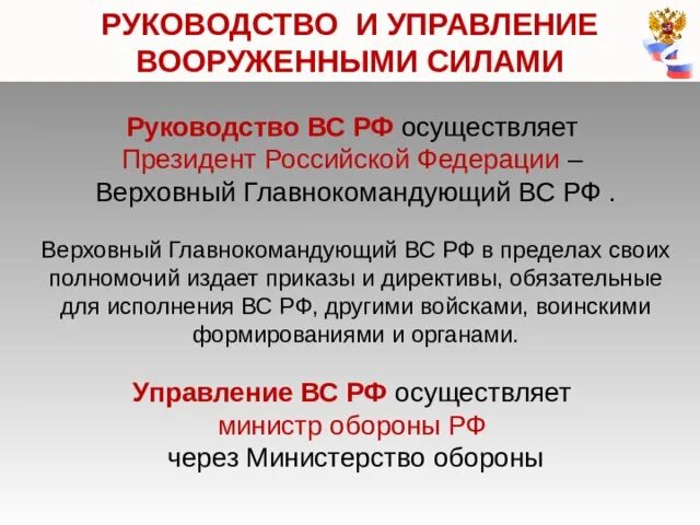 Кто осуществляет руководство вооруженными силами рф. Руководство и управление вооруженными силами. Руководство и управление вооруженными силами РФ. Система руководства и управления вс. Руководство Вооруженных сил Российской Федерации.