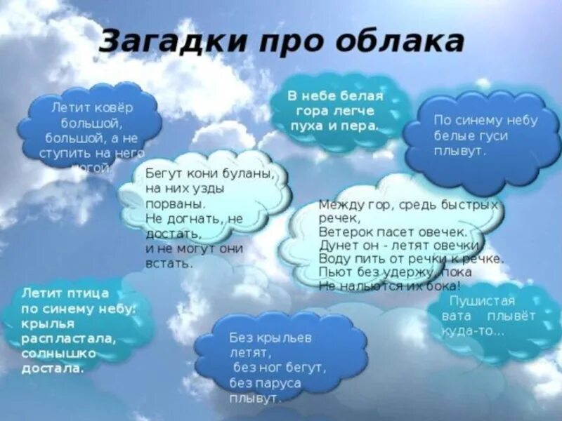 Как найти свое место в обществе облачка. Загадки про облака. Загадка про облако для детей. Загадки о туче. Загадки о Дожде грозе облаках тучи.