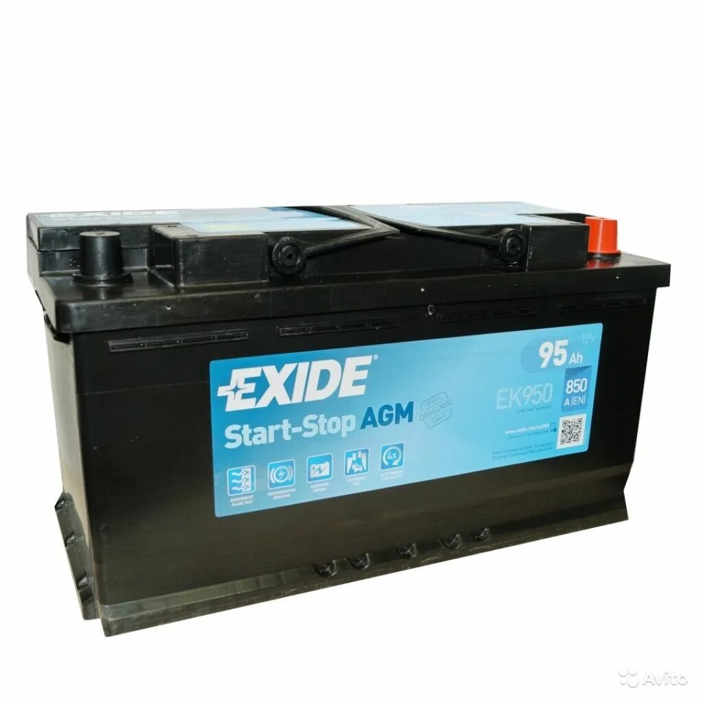 Купить аккумулятор 95 ач. Аккумулятор Exide AGM 95ah. Аккумулятор Exide AGM 95. Ek950 Exide. Аккумуляторная батарея Exide AGM 95ah 850a ek950.