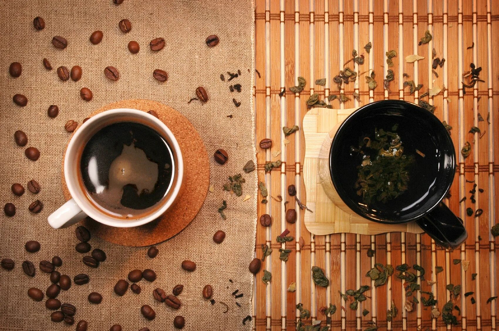 Top Down Tea and Coffee with Seasonings Stock Photo - Image of flavored, aroma: 