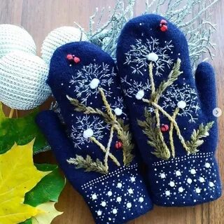 Варежки ручной работы