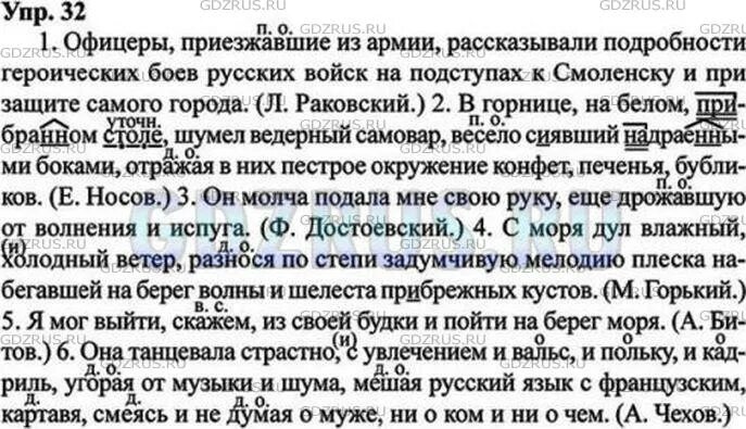 Дул влажный холодный ветер разнося. Русский 9 класс 32. Русский ладыженская 9 класс упражнение 32. Гдз по русскому 9 класс ладыженская 32. Русский язык ладыженская 32 упражнение.