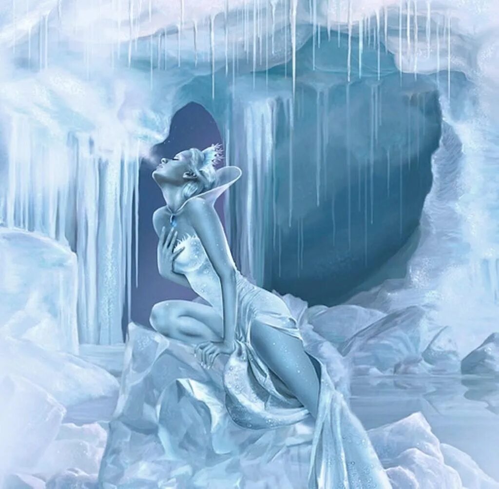 Холодная душа. Drazenka Kimpel картины. Девушка из льда. Ледяная Королева. Замерзшая девушка.