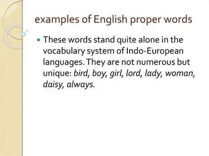 Proper words