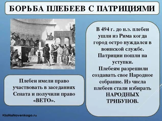 Значение слова народный трибун история 5. Борьба плебеев. Патриции и плебеи борьба. Борьба патрициев и плебеев в древнем Риме. Патриции против плебеев.