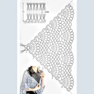 Красивая ажурная шаль схема
