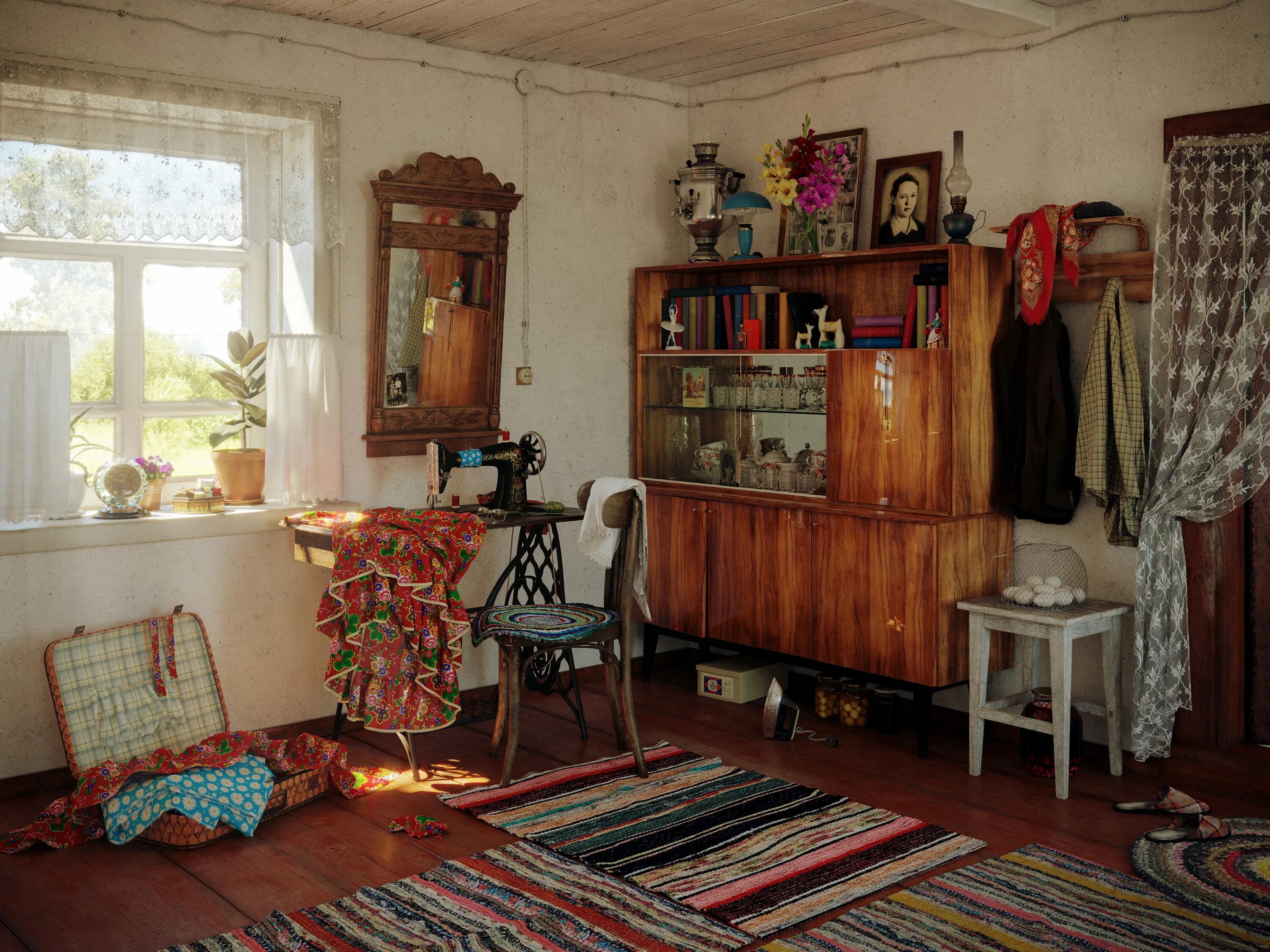 Комната старушки. Кровать в старом деревенском доме. Комната пожилого человека. Квартира бабушки. Квартира бабушки.