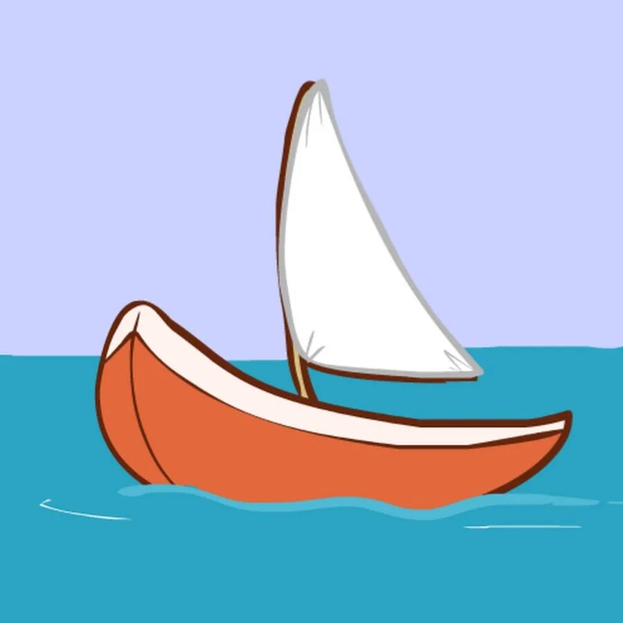 Лодка качается на воде. Лодка для детей. лодка мультяшная. лодка с парусом для детей. кораблик волна.
