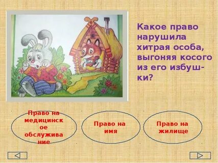 Определите какое право нарушено в каждой сказке