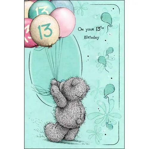 Поздравляем с 13 месяцев. 13 счастливое число. Открытка с днем рождения 1 год и 11 месяцев. Поздравление с днём рождения 13. Открытка с днём рождения девочке подростку.