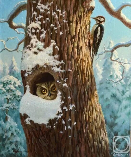 Картина сова в дупле. Сова в дупле. Художник харченко иван николаевич картины. Сова в дупле рисунок. Дерево с совятами.