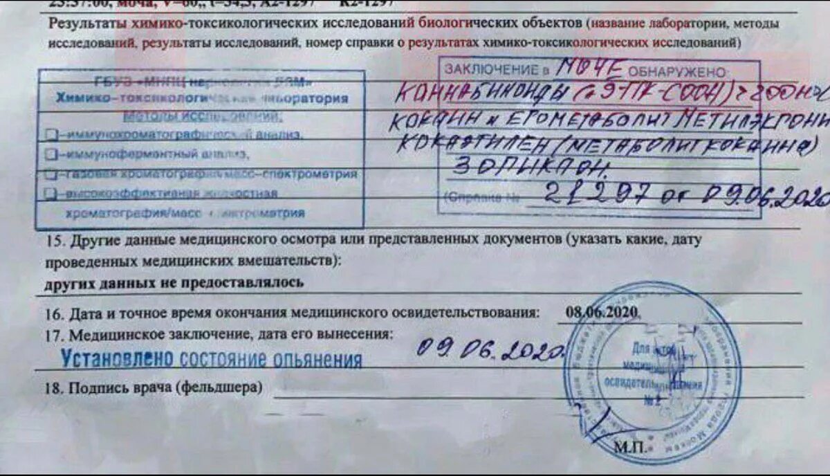 Наличие положительного заключения в