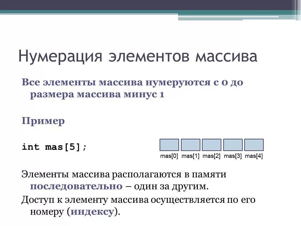 Размер массива в памяти. Нумерация элементов массива. Как пронумерованы элементы массива. Как нумеруются элементы массива. Размер элемента массива это.