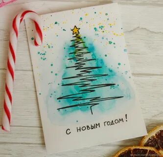 Мини открытки на новый год