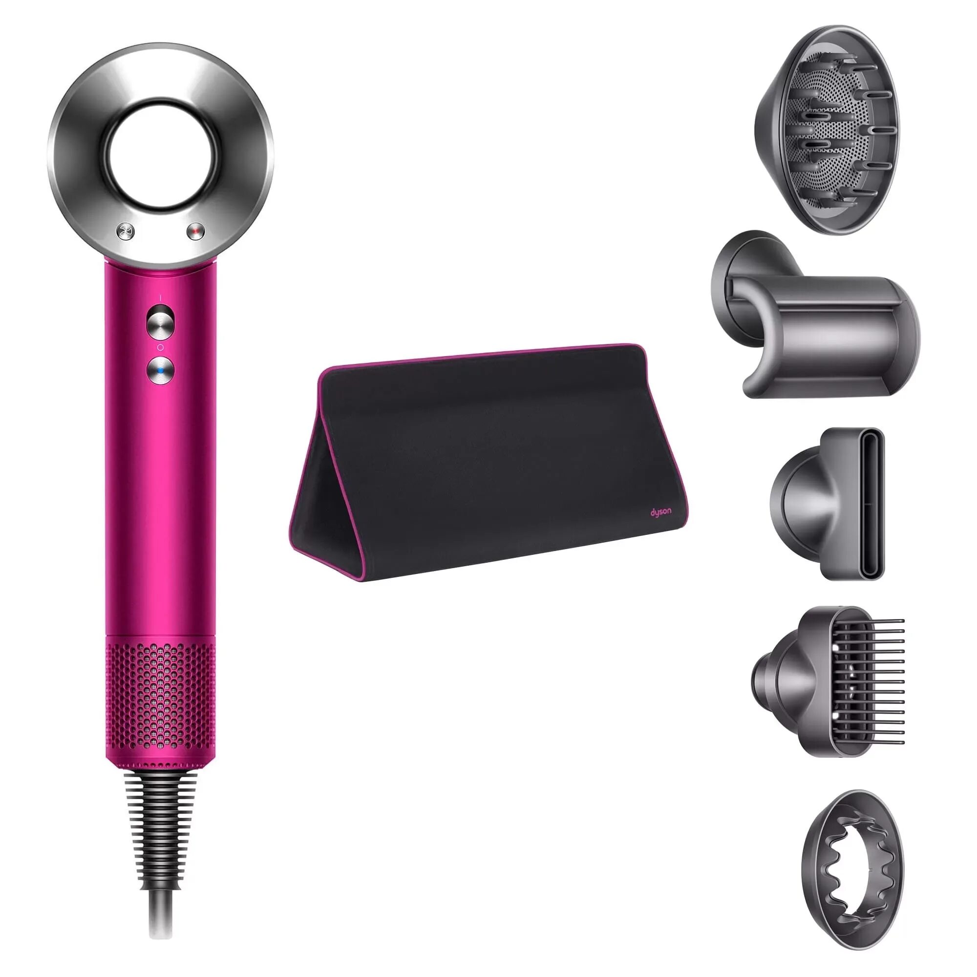 Утюжок с феном dyson. Фен Dyson Supersonic hd07. Фен Dyson Supersonic hd07 Fuchsia/Nickel. Фен Dyson Supersonic фуксия. Фен Дайсон hd07 фуксия.