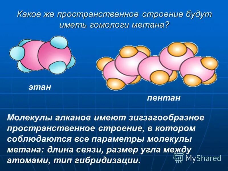 Пространственное строение этана. Пространственное строение молекул. Строение молекулы метана. Строение метана этана