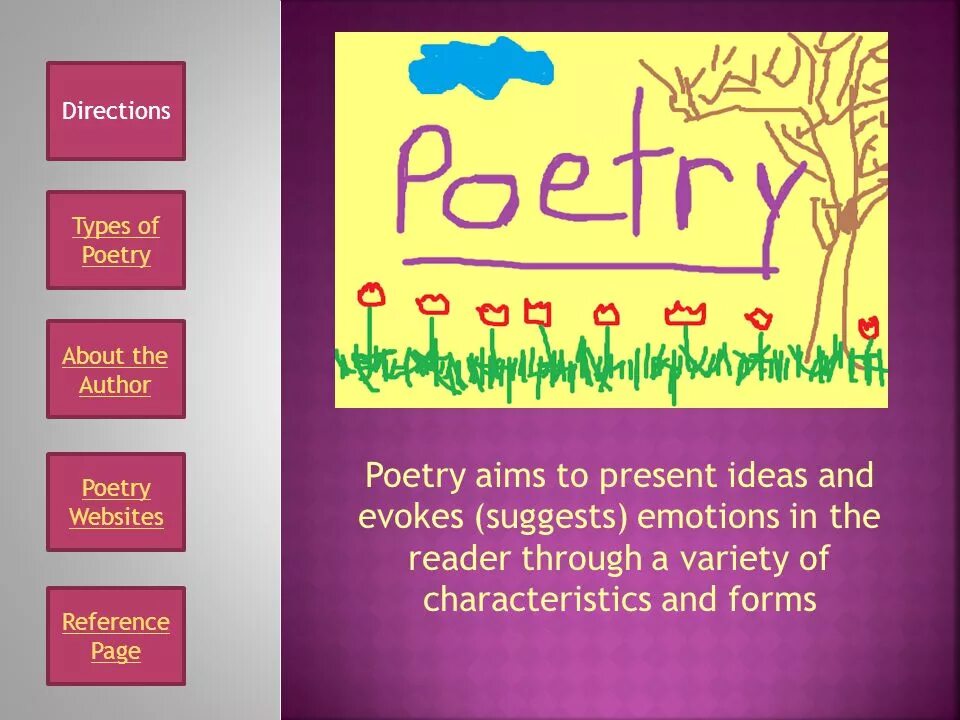 Types of Poetry. Types of poems. Presentation ideas. Author's poems. Type directory