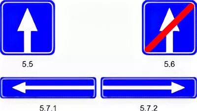 Дорожный знак 5.5 дорога с односторонним движением. Знаки 5.7.1., 5.7.2. выезд на дорогу с односторонним движением.. Знак 5.6 конец дороги с односторонним движением. Знак одностороннее движение 5.5 и 5.6.