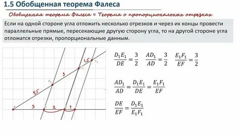 Теорема фалеса если параллельные прямые пересекающие стороны