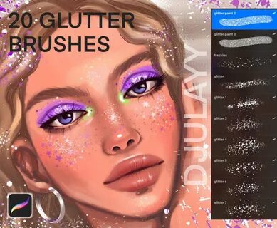 20 GLITTER BRUSHES - Free Brushes for Procreate.