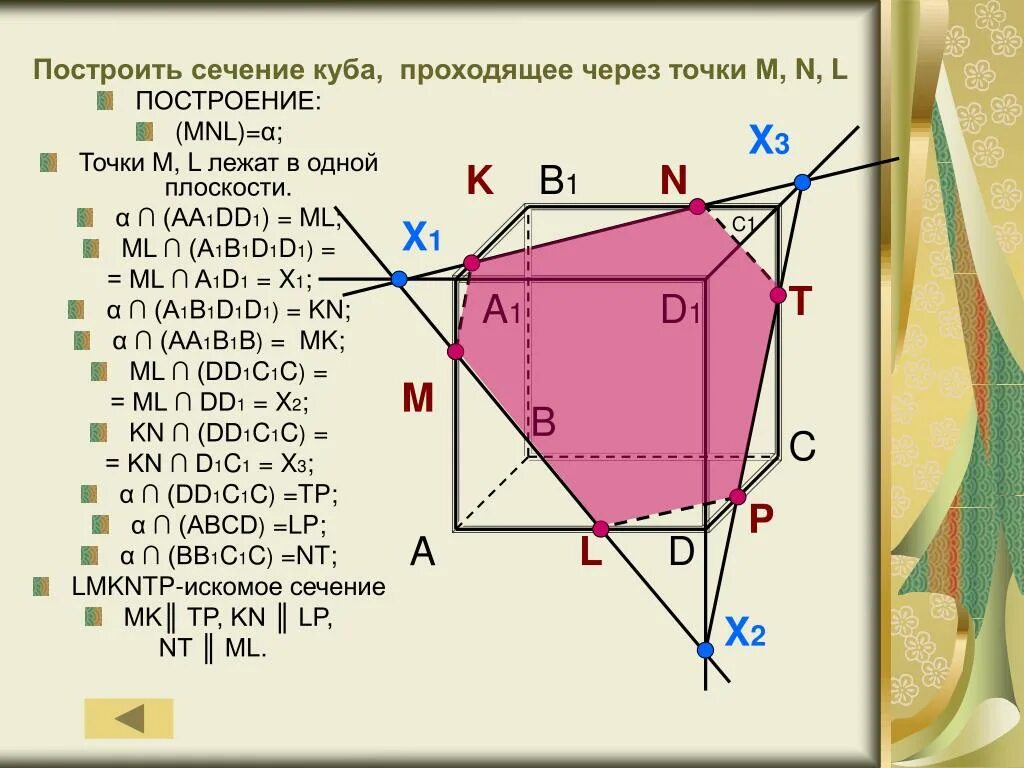 Построение сечений Куба. Построение точек Куба через сечения. Построение сечений куб. Построить сечение куб m n p.