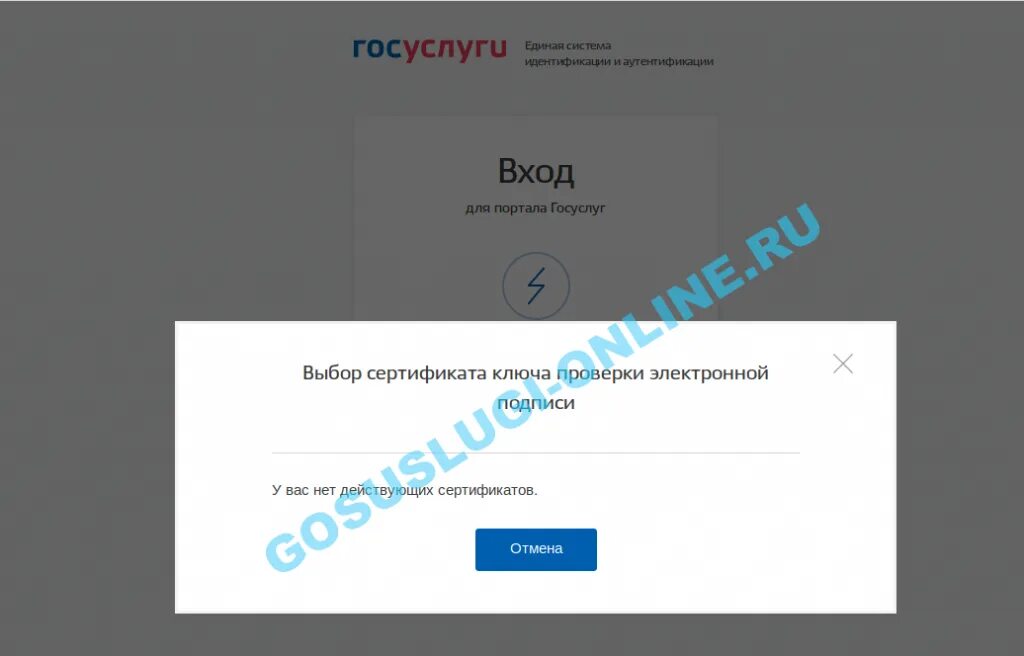 Госуслугах у вас нет действующих сертификатов. Ошибка с подписью на госуслугах. ЭЦП сертификат электронный госуслуги. Действующий сертификат госуслуги.