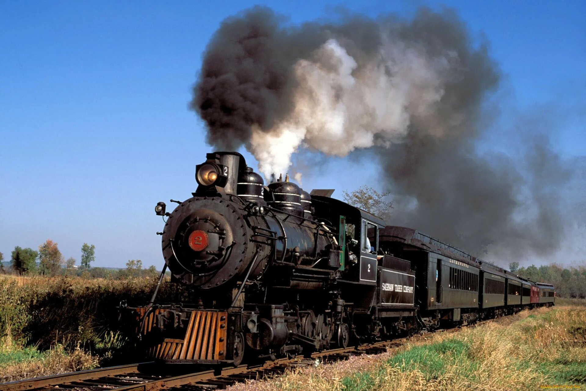 Парового Локомотива “Steam Wagon”. Старый поезд. Старый паровоз. Паровозы и поезда. Железная дорога 1 6 4